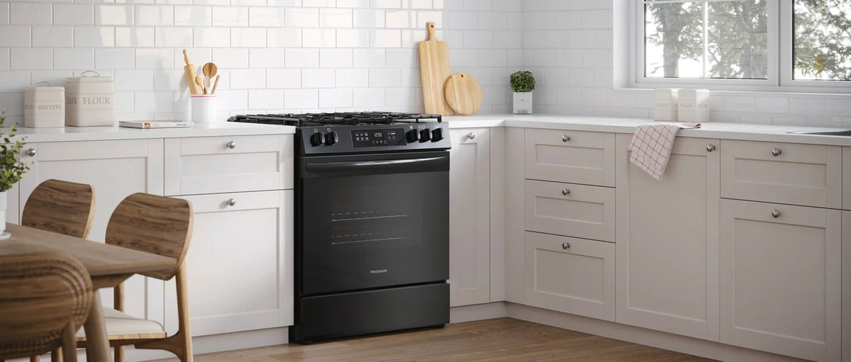 Frigidaire 30" Gas Range with Steam Clean, Black