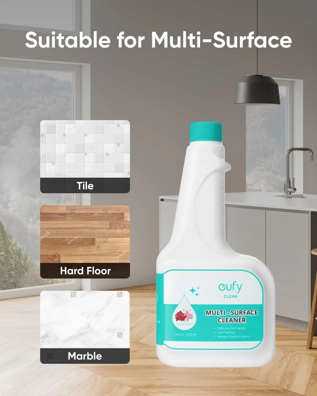 eufy X10 Pro Omni Robot Vacuum and Mop Combo, 8,000 Pa Suction, + Official Floor Cleaning Solutions (2 Bottles)