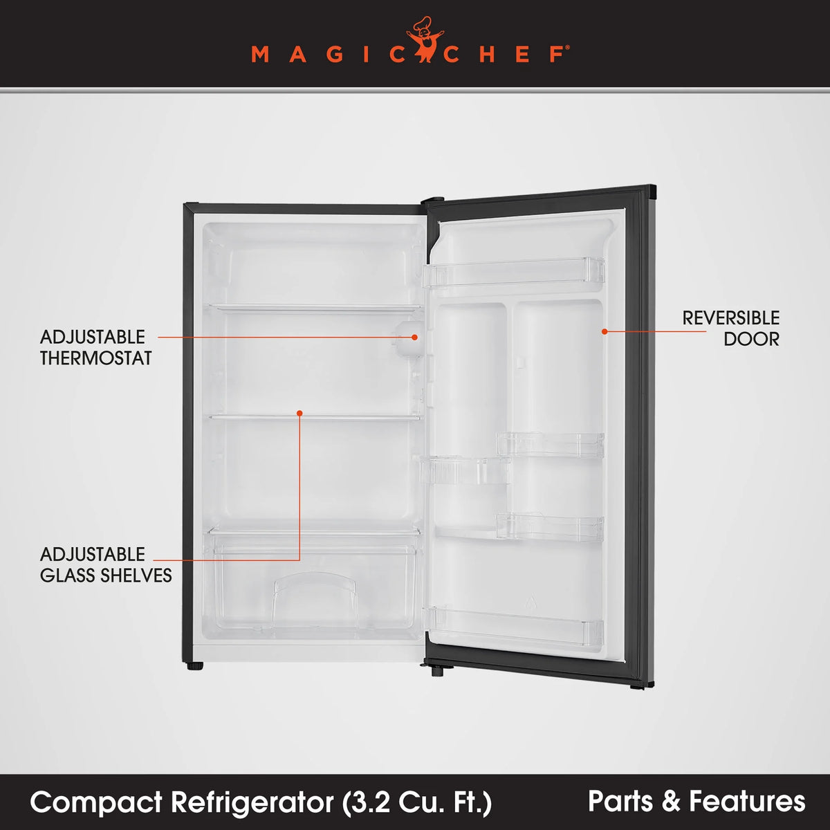 Magic Chef 3.2 cu. ft. Refrigerator in Black