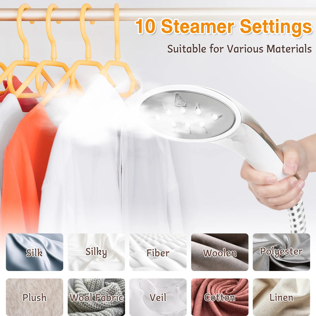 Advwin 2000W Garment Steamer for Clothes Standing, 10 Steam Levels, 2.7L Water Tank, Commercial and Household Use (Gold)