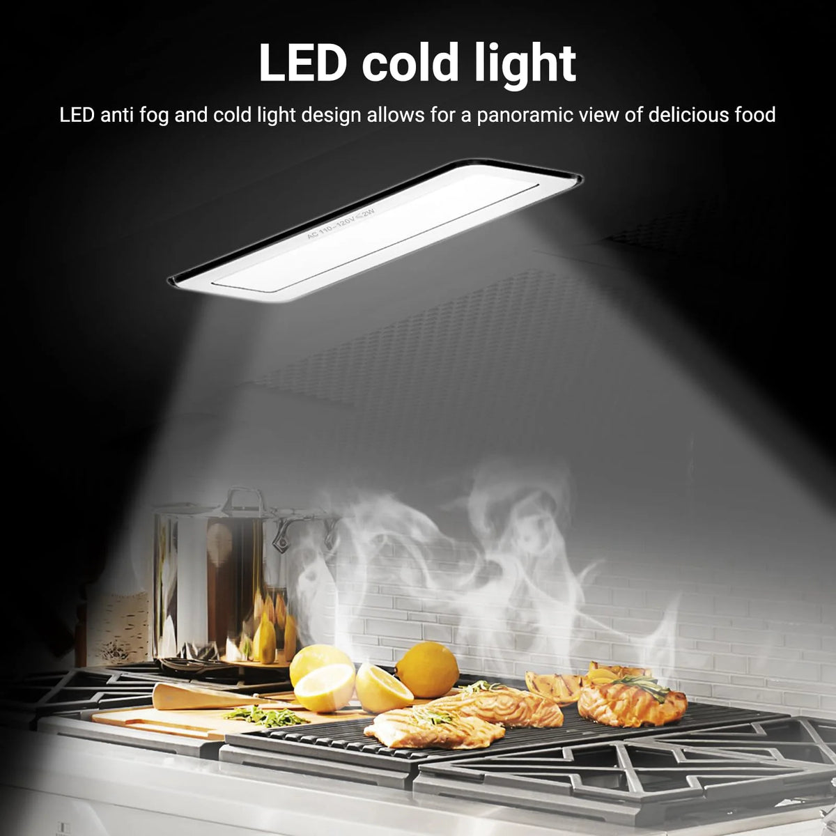 Sunmaki 30 inch Under Cabinet Range Hood with 3  Speed Exhaust Fan, 750CFM Fan Kitchen Stove Vent, Push Button