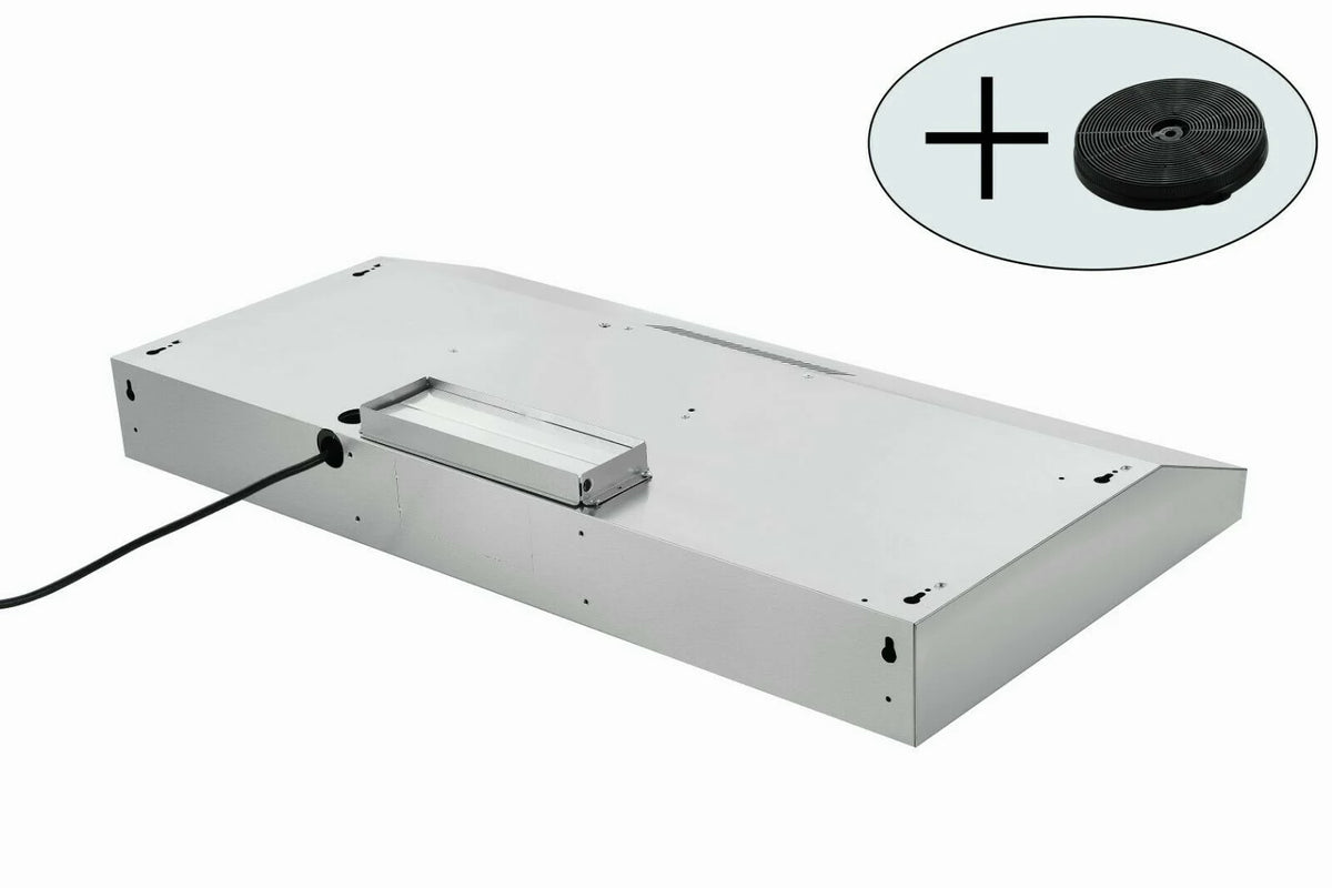 30 inch Under Cabinet Range Hood Stainless Steel Kitchen 230CFM Vent LED Light with Carbon Filter