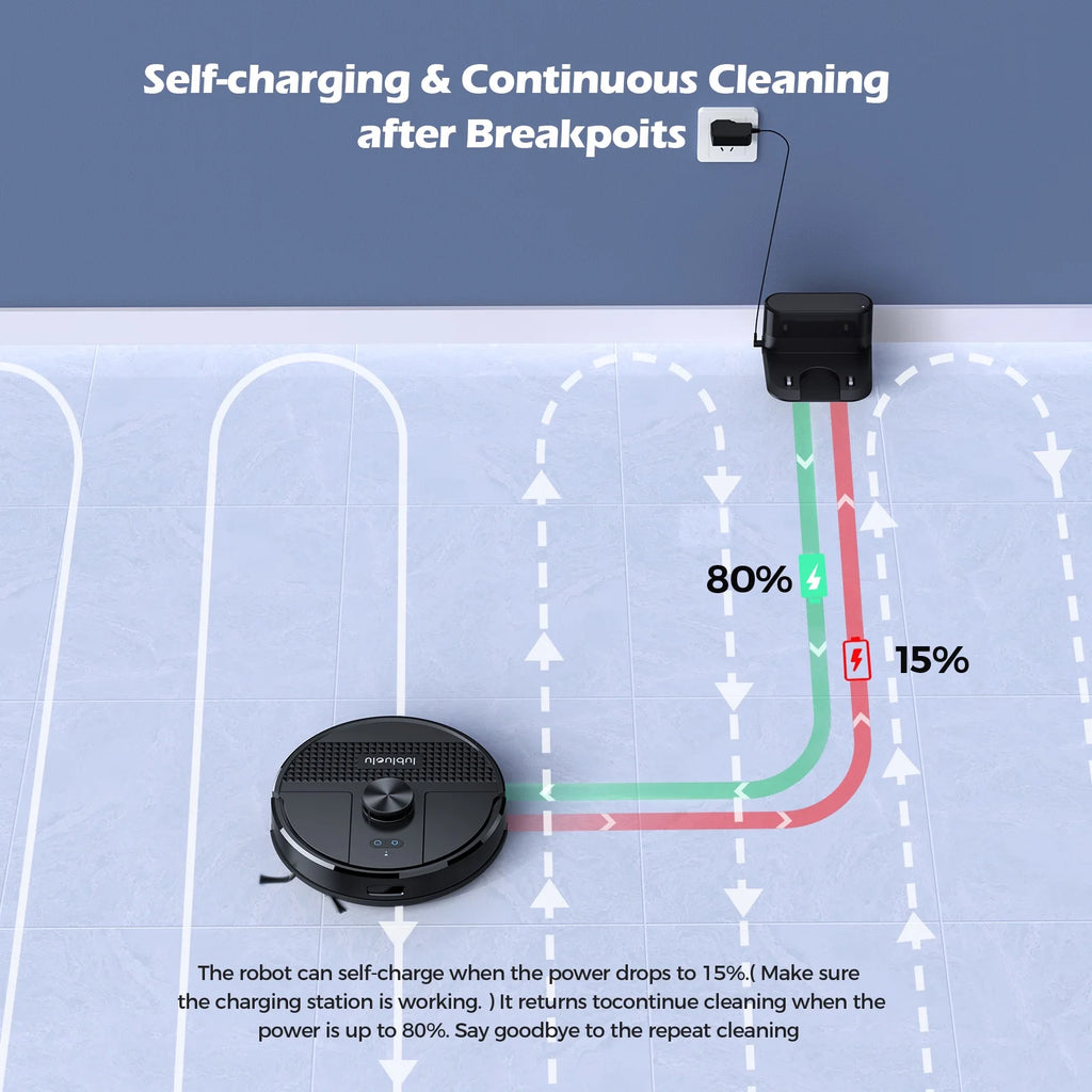 Robot Vacuum Cleaner and Mop Powerful 4000Pa Under 55 dB Robotic Vacuum Sweeper Perfect for Pet Hair Carpets Hard Floor,Model SL68