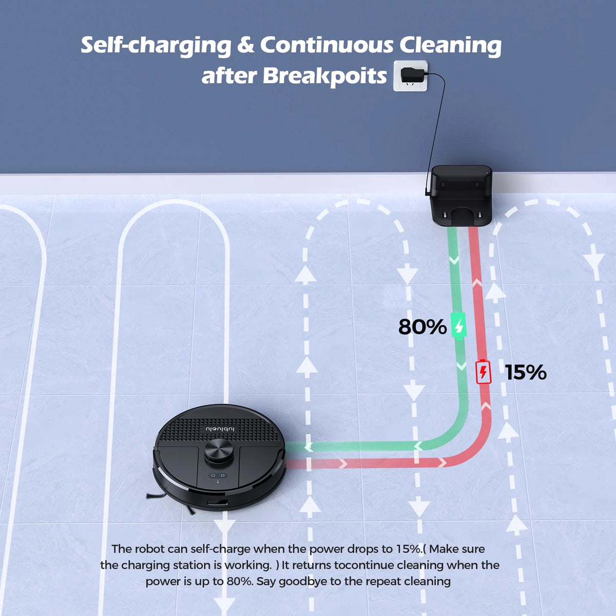 Robot Vacuum Cleaner and Mop Powerful 4000Pa Under 55 dB Robotic Vacuum Sweeper Perfect for Pet Hair Carpets Hard Floor,Model SL68