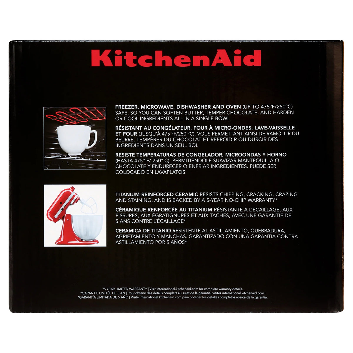 KitchenAid® 5 Quart White Chocolate Ceramic Bowl, KSM2CB5