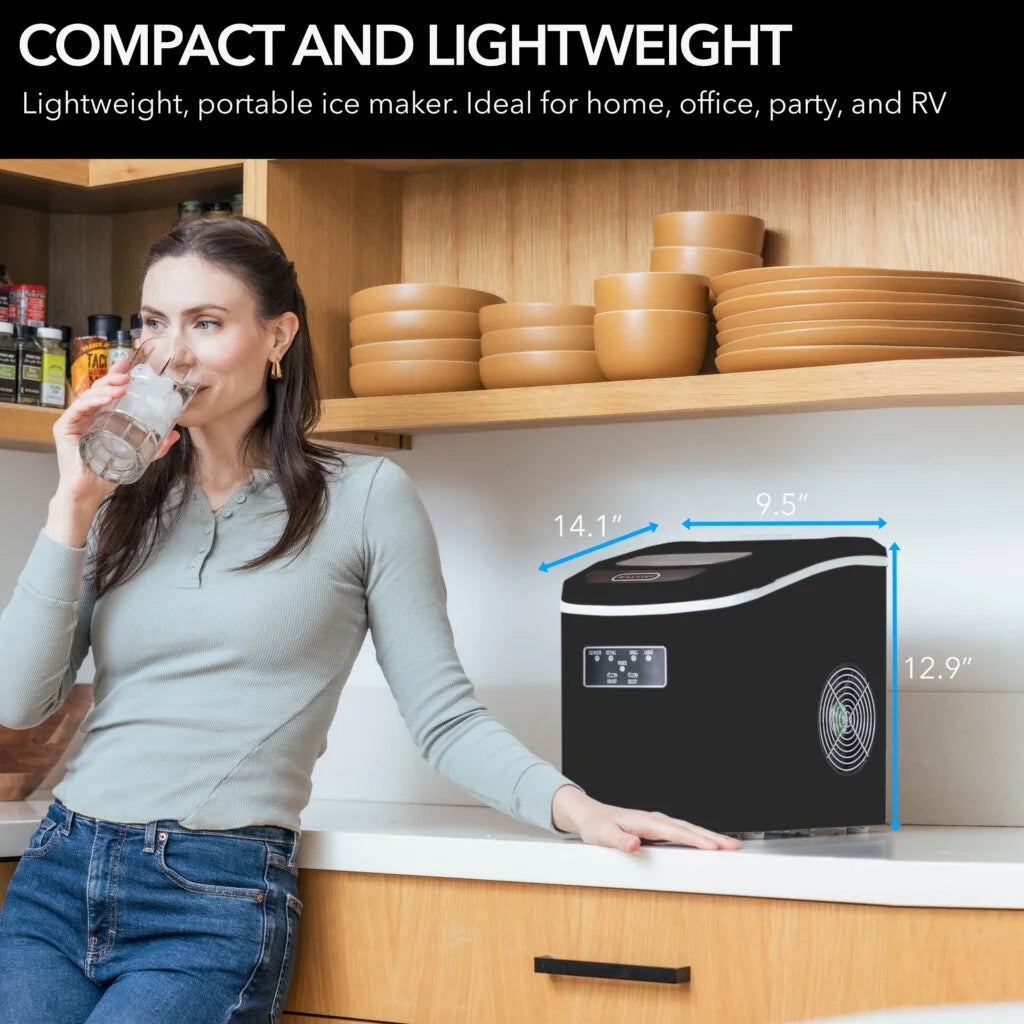 Whynter Compact Portable Ice Maker, 27 lb Capacity, Black