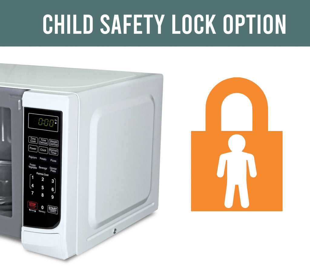 Farberware Countertop Microwave Oven with LED Lighting & Child Lock, 0.7 Cu Ft Black