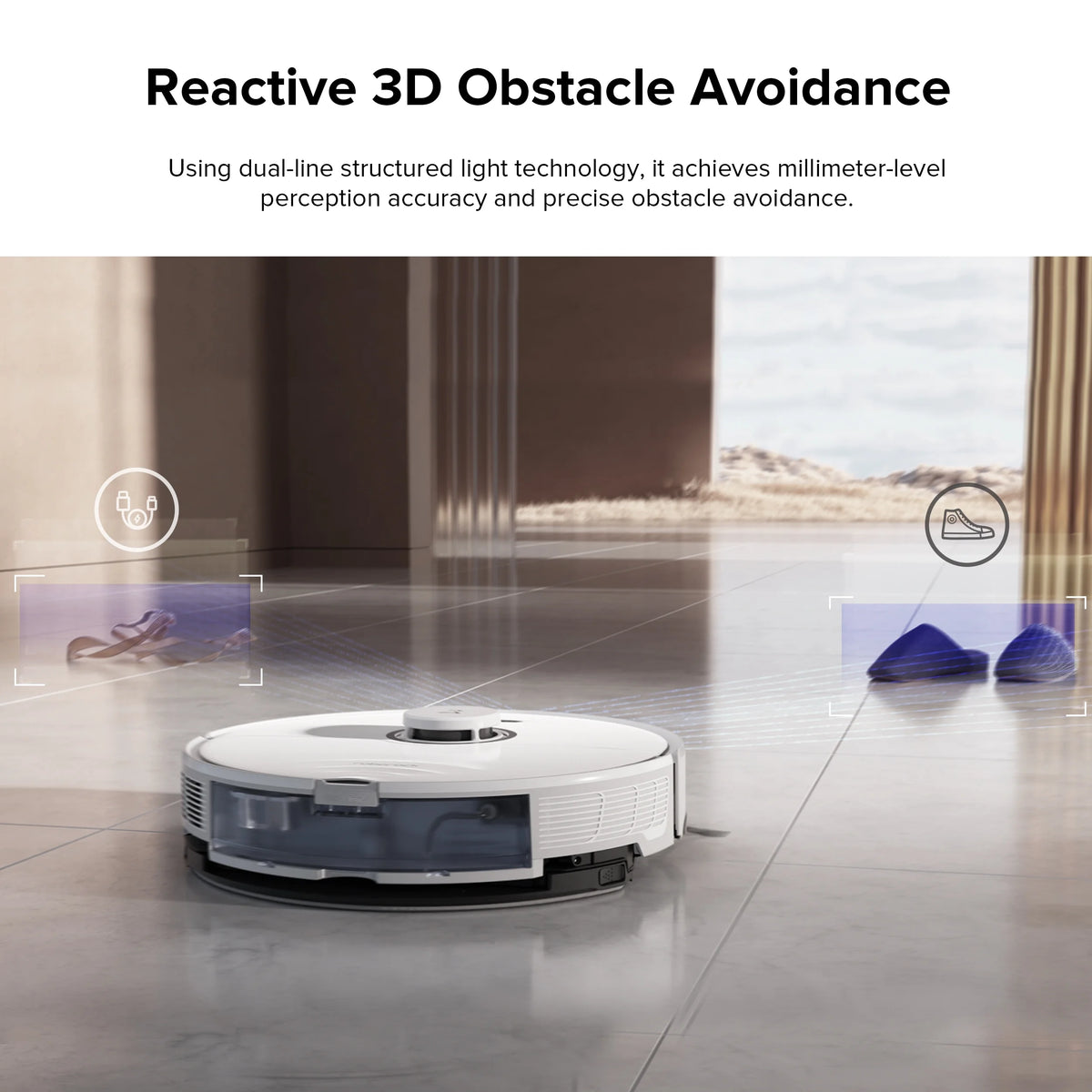 Roborock? S8 Robot Vacuum Cleaner and Sonic Mopping with DuoRoller? Brush, 6000 Pa, and Obstacle Avoidance