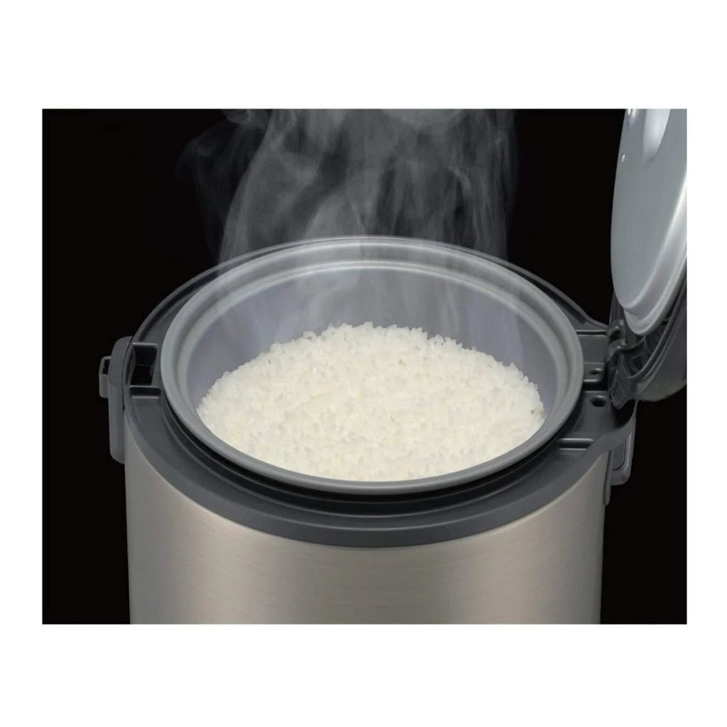 Tiger JNP-S10U 5.5 Cup Capacity White Rice Cooker with Spatula and Measuring Cup with Bowl and Spoon