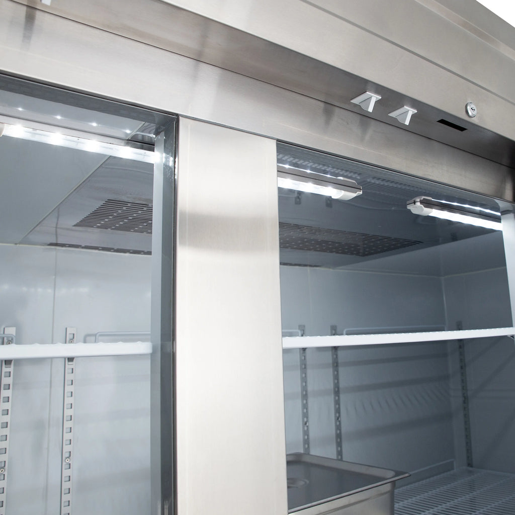Maxx Cold V-Series 3 Door Reach-In Freezer, Bottom Mount, 81"W, 65 cu. ft. Storage Capacity, in Stainless Steel (MVF-72FDHC)