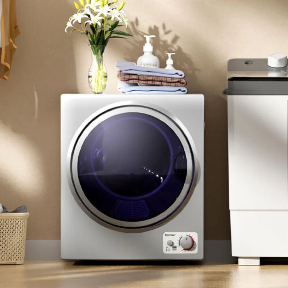 GVN Dryer, Drying Machines,1.5 Cu .ft Clothes Dryer with with Stainless Steel Wall Mount-Gray