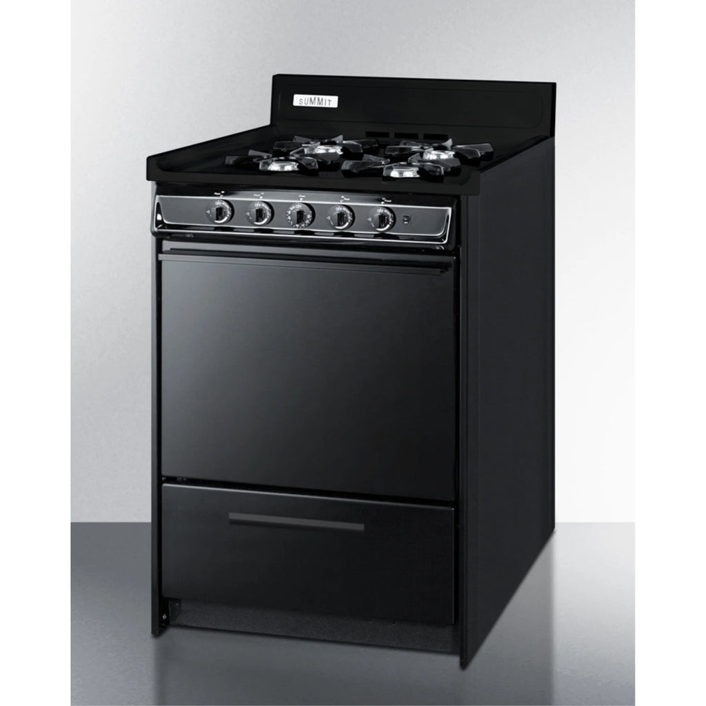 24" Wide Gas Range, Open Burners