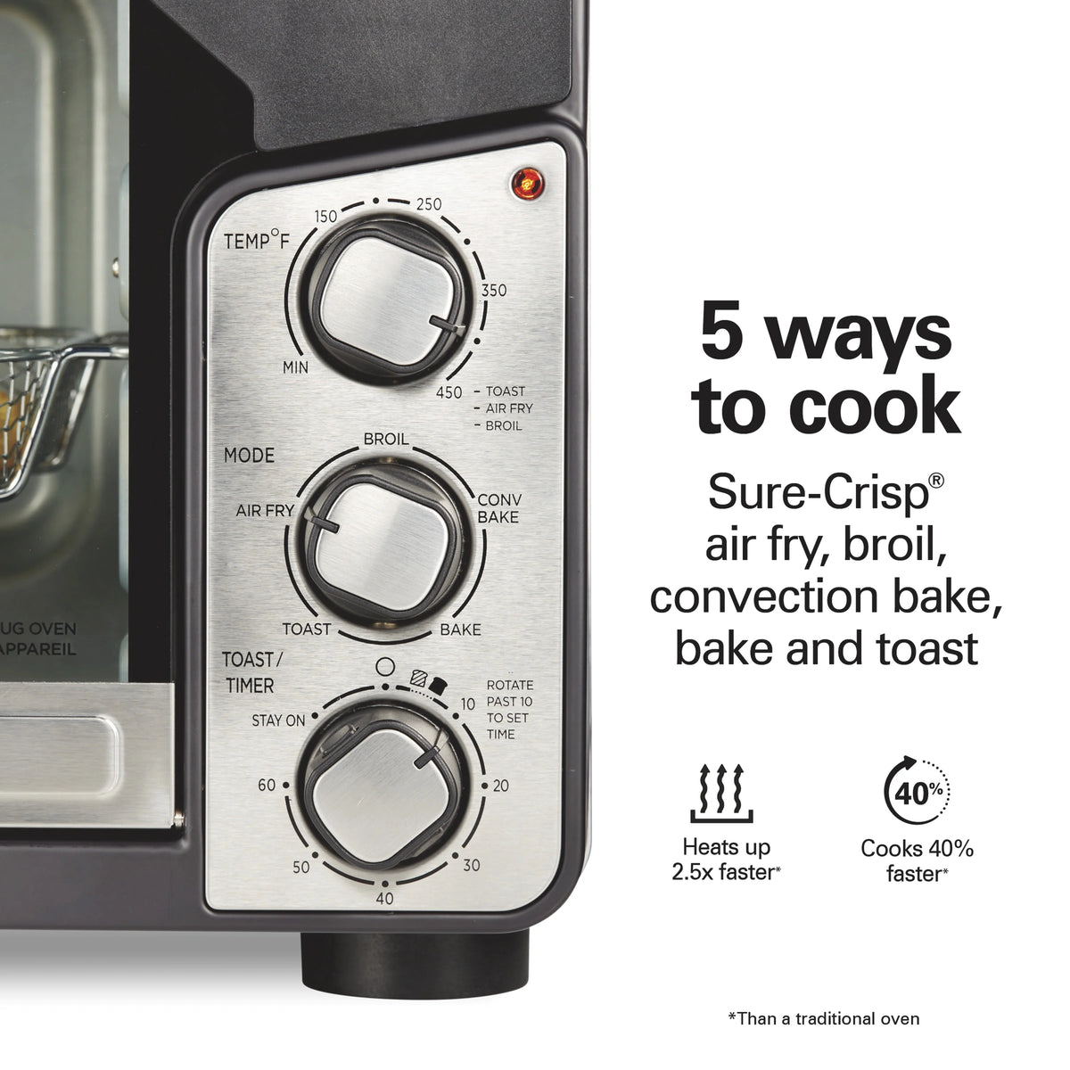Hamilton Beach Easy View XL Toaster Oven with Sure-Crisp? Air Fry, 1750W, 6 Slice Capacity, 31460