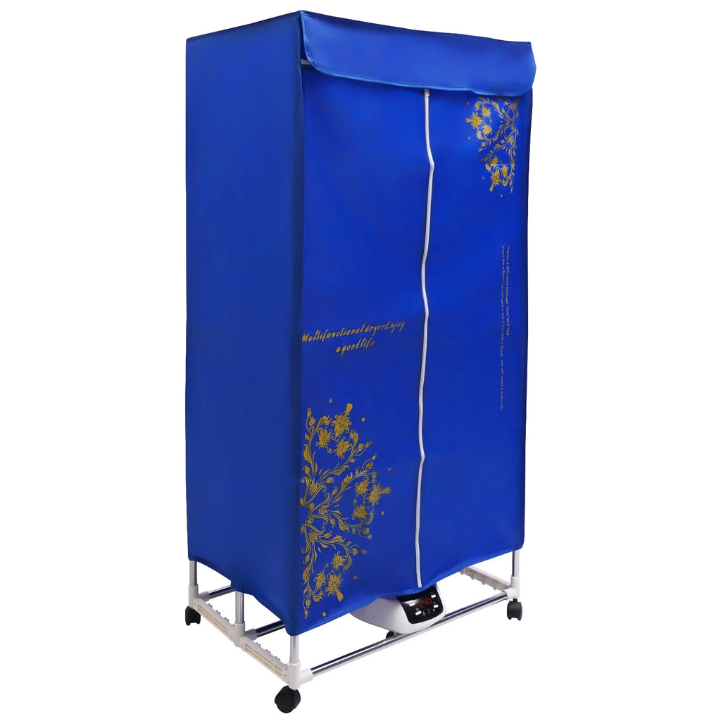 Clothes Dryer Portable Travel Dryer Machine Portable Dryer for Apartments New Generation Electric Clothes Drying Blue 2 Layers for Families Apartments Campers Student Dormitories