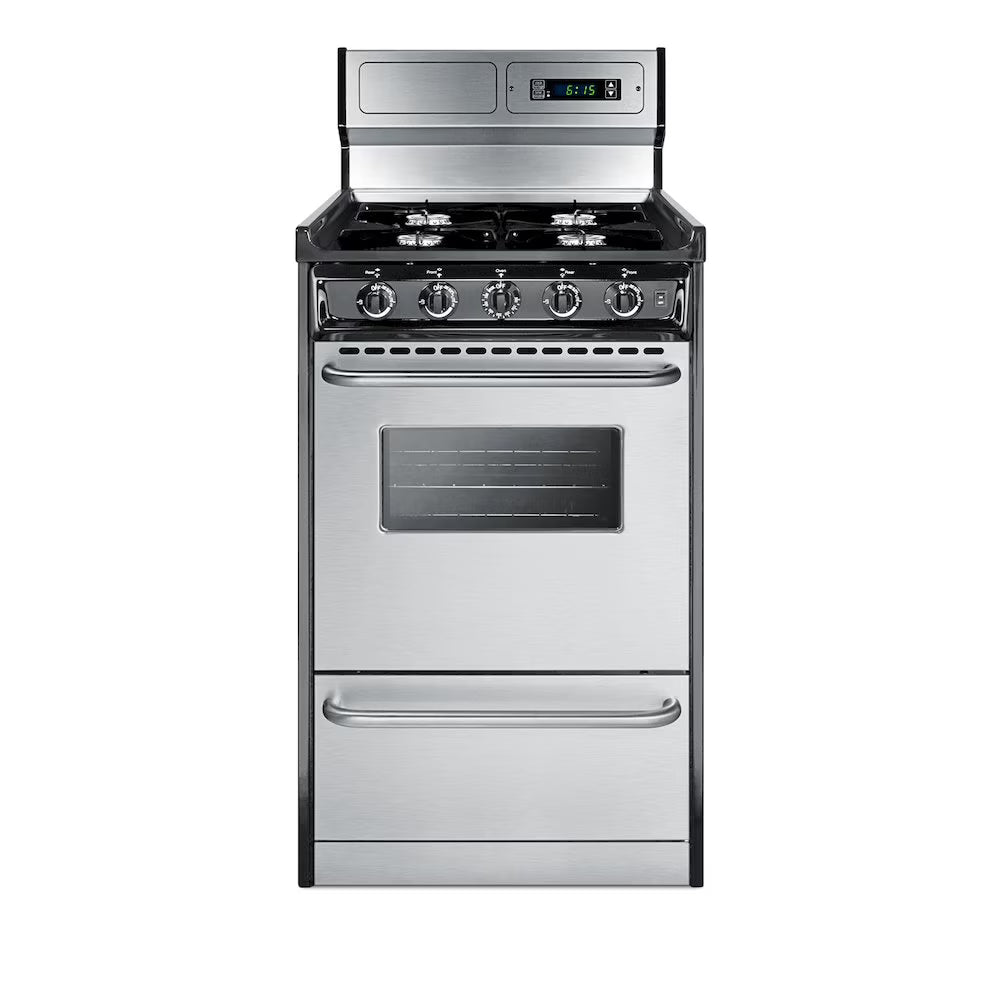 20" Wide Gas Range, Open Burners