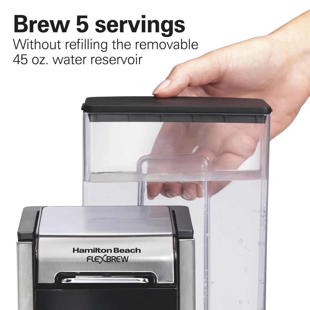 Hamilton Beach FlexBrew Advanced 4-in-1 Coffee Maker, Removable 45 oz. Water Reservoir, 49925