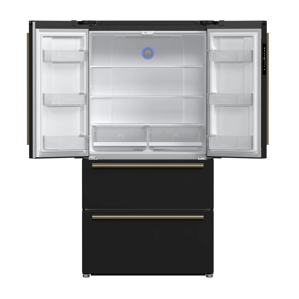 Forno Espresso Moena 36-inch French Door Refrigerator in Black, 19.2 Cu.ft