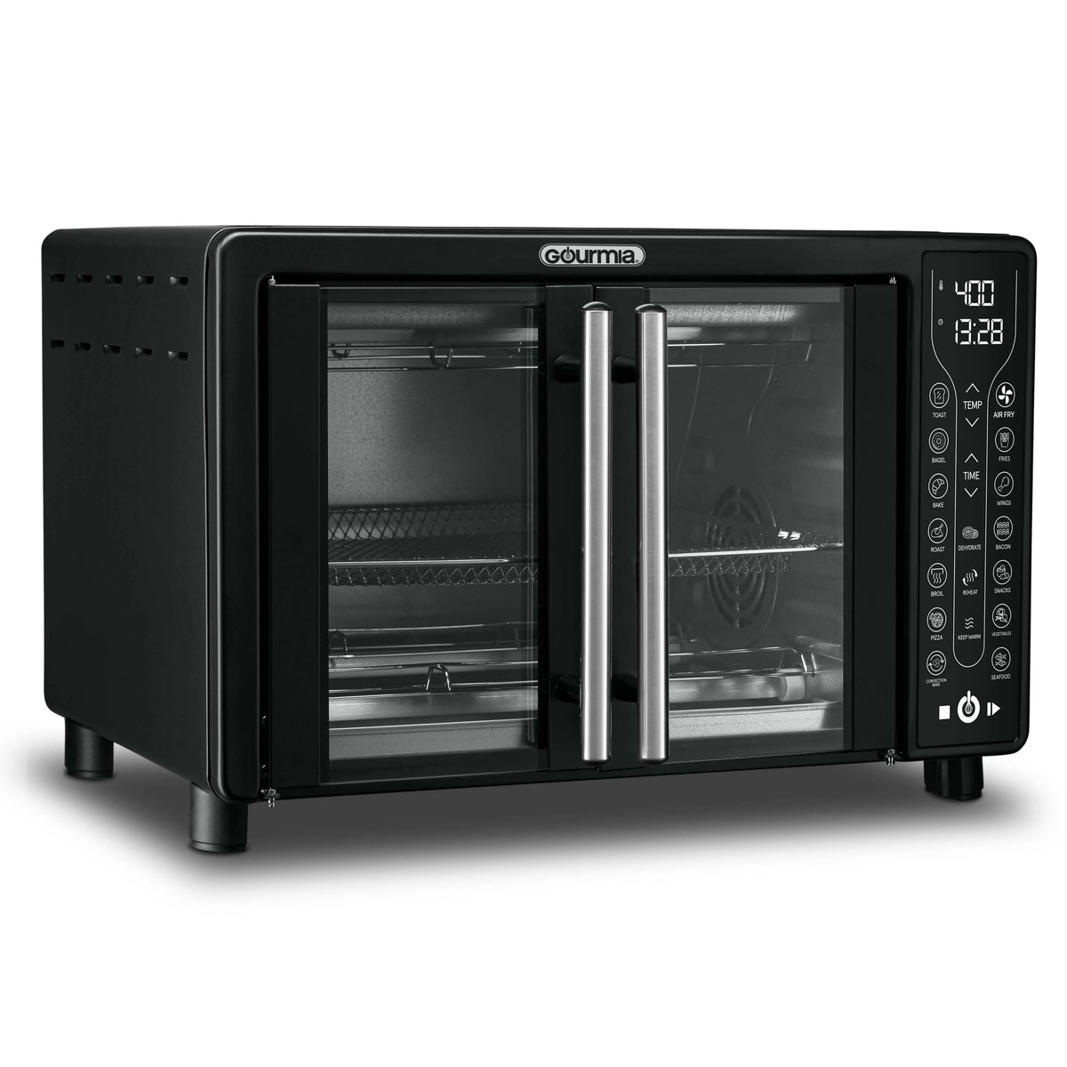 Gourmia Digital French Door Air Fryer Toaster Oven, Black