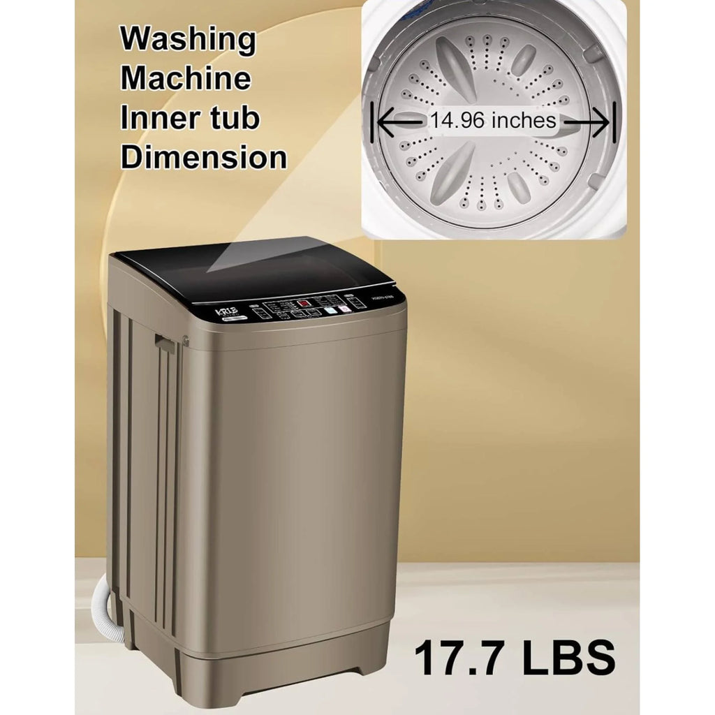 Top Load Washing Machine 25lbs Full Automatic Compact Washer and Dryer with 10 Programs & 8 Water Levels Laundry Machine for For Apartment, Home, Dorms, RV