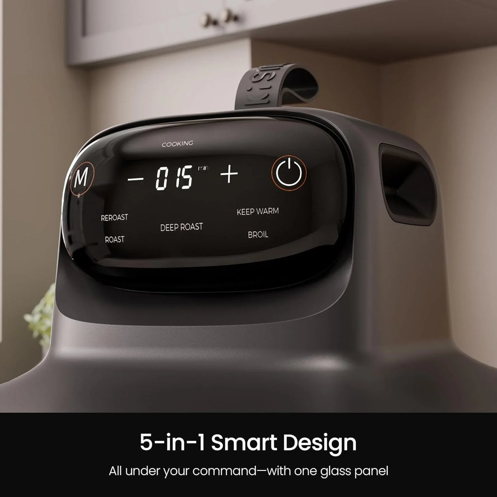 Kismile 5-in-1 Portable Glass Multifunctional Air Fryer with 360° Visualization, 2 Sizes 2.6QT/4.7QT with Lids, 1500W, Refrigerator&Dishwasher Safe