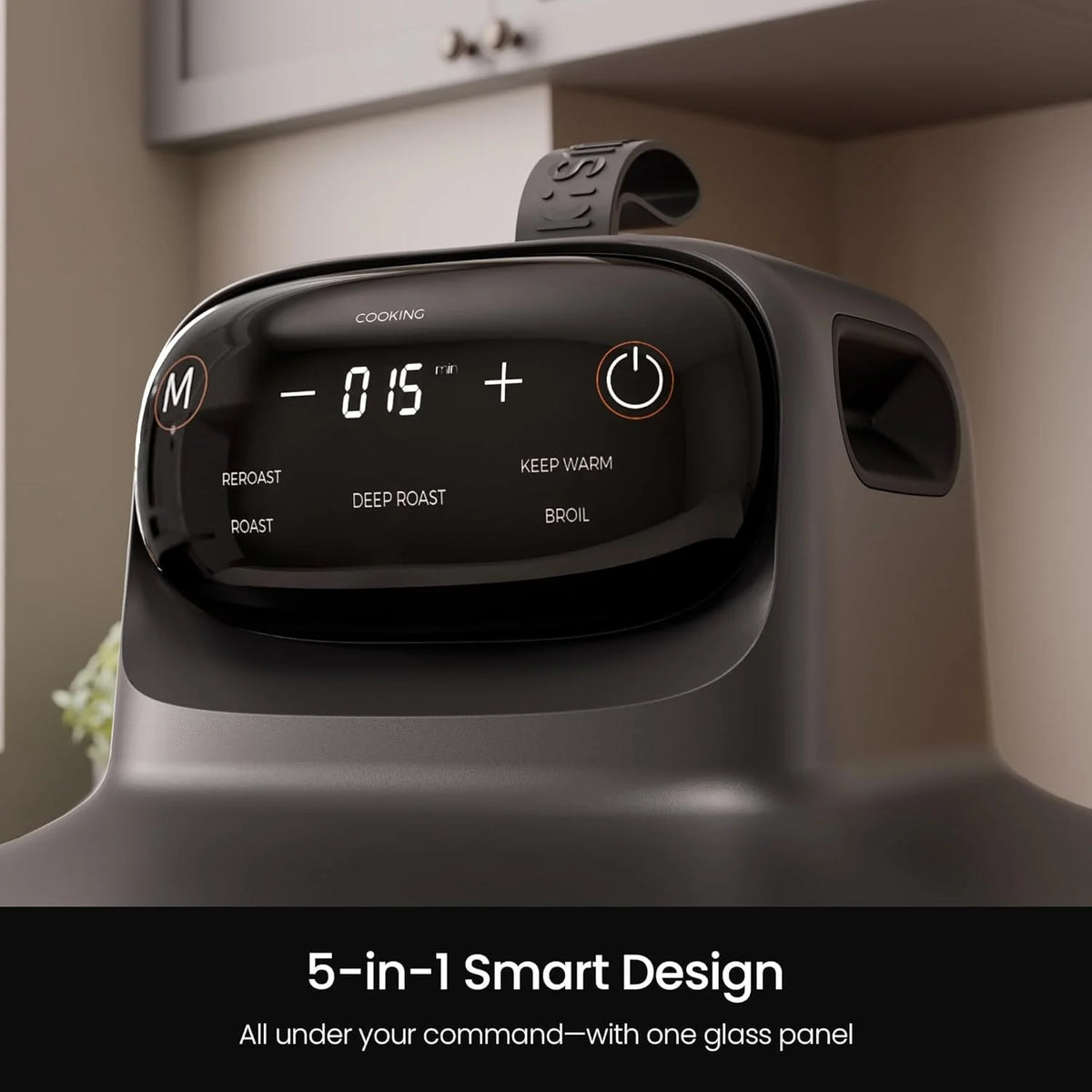Kismile 5-in-1 Portable Glass Multifunctional Air Fryer with 360° Visualization, 2 Sizes 2.6QT/4.7QT with Lids, 1500W, Refrigerator&Dishwasher Safe