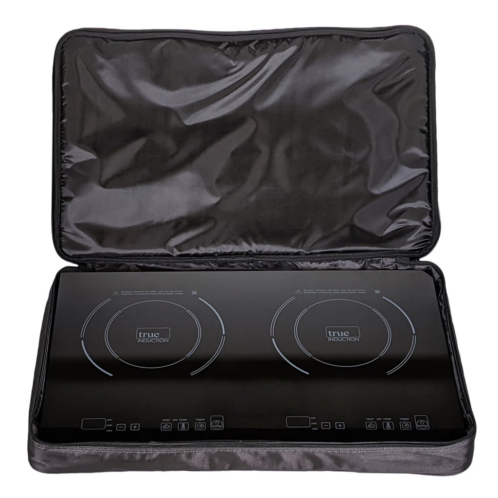 True Induction TI-2C Protable UL1026 Certified, 23-inch Dual Induction Cooktop 1750W Glass-Ceramic Top with FREE Carrying Bag & 2 Silicone Mats