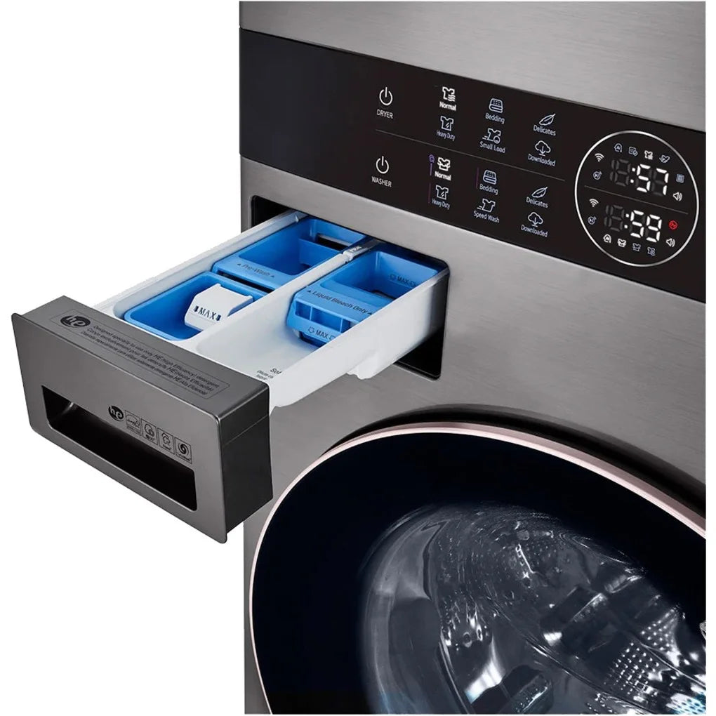 LG WKE100HVA 4.5/7.4 Cu. Ft. Smart Front Load WashTower - Graphite Steel