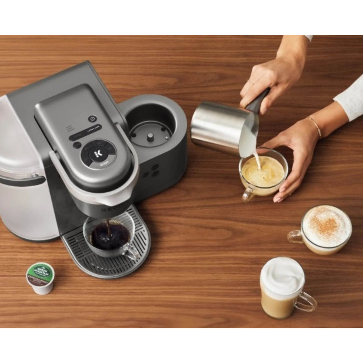 Keurig K-Cafe Single Serve K-Cup Coffee Maker, Latte Maker and Cappuccino Maker, Dark Charcoal