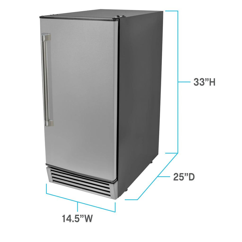 Avanti ELITE Built-in or Freestanding Ice Maker, 15", in Stainless Steel (IME49U3S-IS)