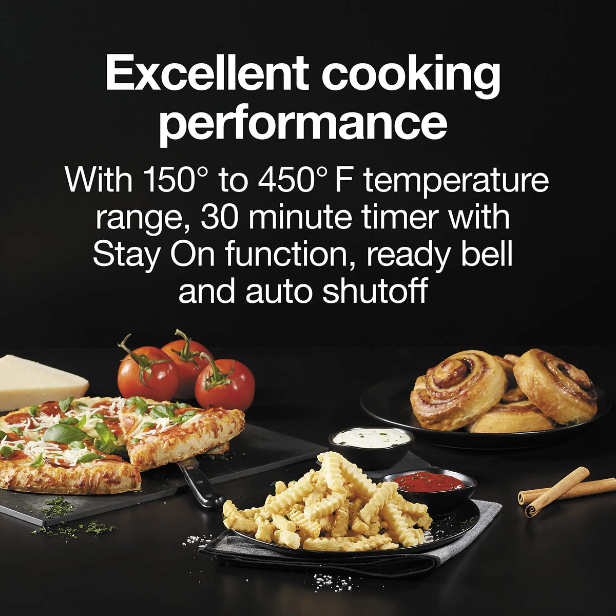 Simply-Crisp Air Fryer Toaster Oven Combo with 4 Functions Including Convection, Bake & Broil, Fits 6 Slices or 12�� Pizza, Auto Shutoff, Black (31275)