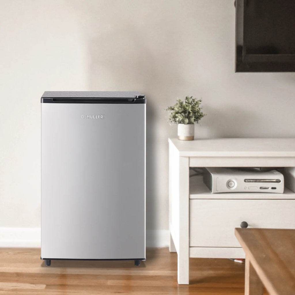 DEMULLER Upright Freezer 3.2 Cu. ft Front Door Freezer Compact Adjustable Thermostat Silver