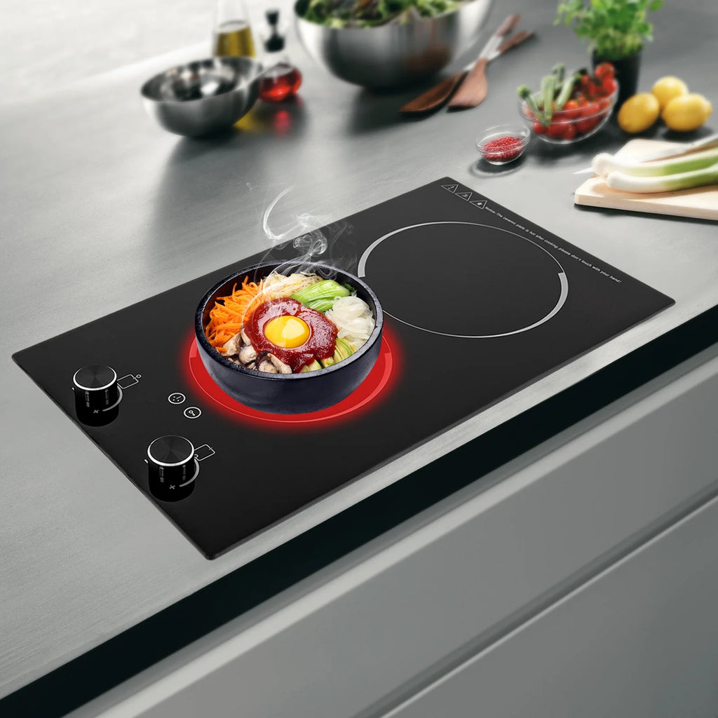 2100W Electric Induction Cooktop Stove Top 2-Burner Touch Control + Child Lock