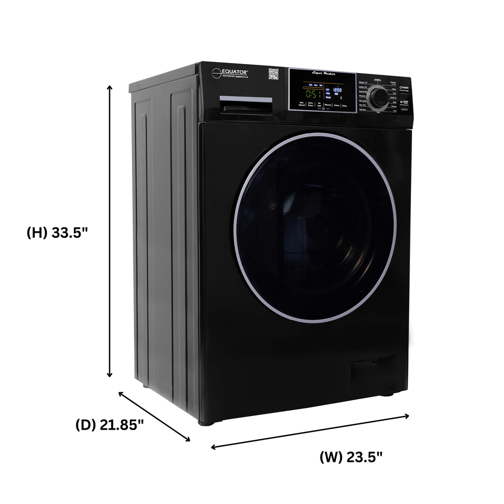 Equator 1.6 cu.ft./15 lbs Black 110V Front load Washer 15 programs + Pet Cycle