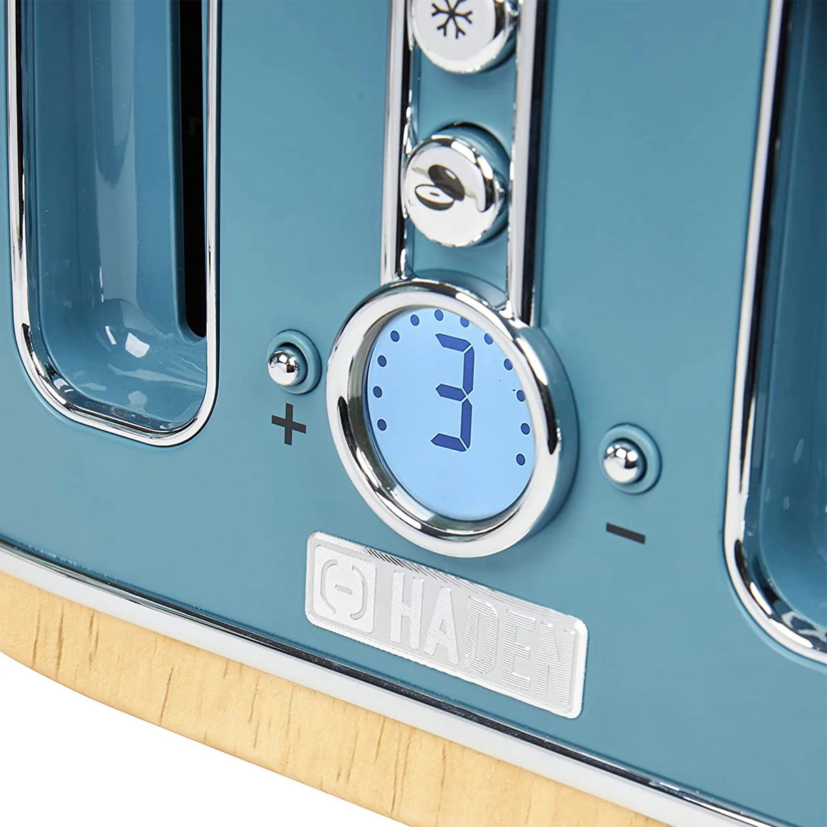 Haden Dorchester 4 Slice Wide Slot Toaster with Control Knob, Stone Blue
