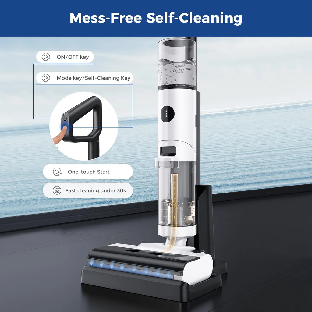 JONR ED12 Pro Max Wet Dry Vacuum Cleaner, 167��F Flashdry Self-Cleaning and 800ml Large Capacity Dirty Water Tank Smart Floor Cleaner