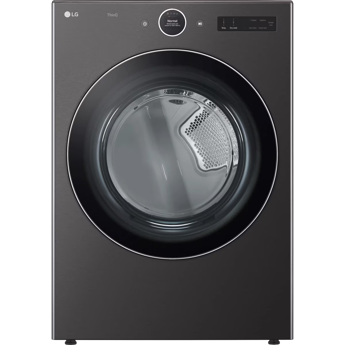 LG DLEX6700B 7.4 Cu. Ft. Black Steel Stackable Front Load Smart Electric Dryer with TurboSteam