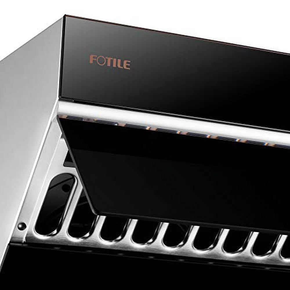 FOTILE Slant Vent Series 30" 850 CFM Under Cabinet or Wall Mount Range Hood with 2 LED lights and Push Buttons in Onyx Black Tempered Glass