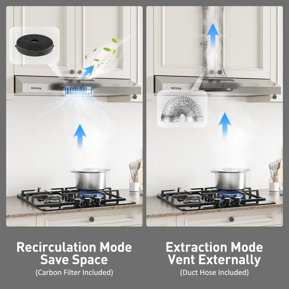 IsEasy 30 in Convertible Vent Under Cabinet Range Hood
