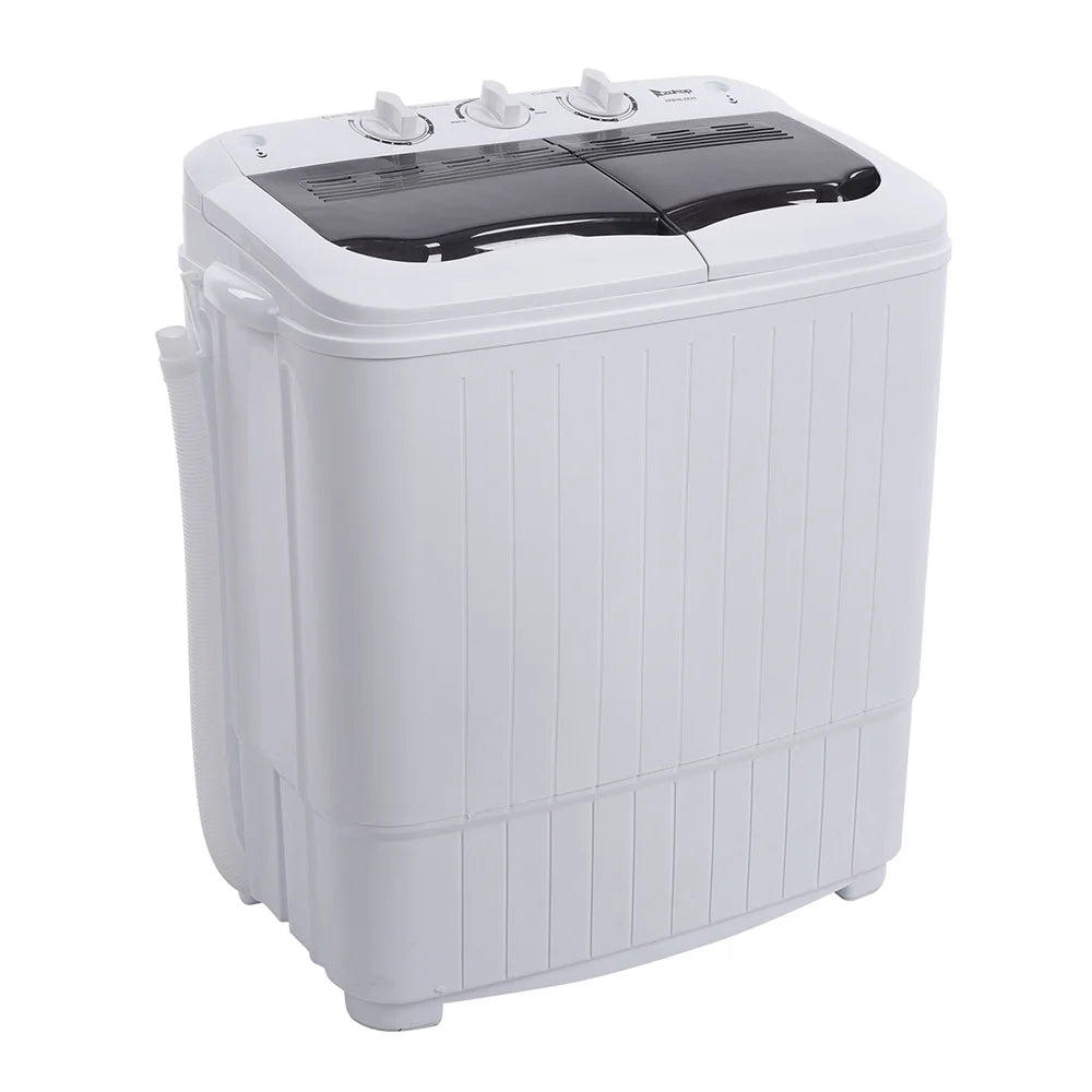 Portable Washing Machine,Compact Clothes Washing Machine, Semi Automatic Washing Machine, Mini Twin Tub Washing Machine for Apartments, Washer(7.7lbs) /Spiner(6.6lbs)
