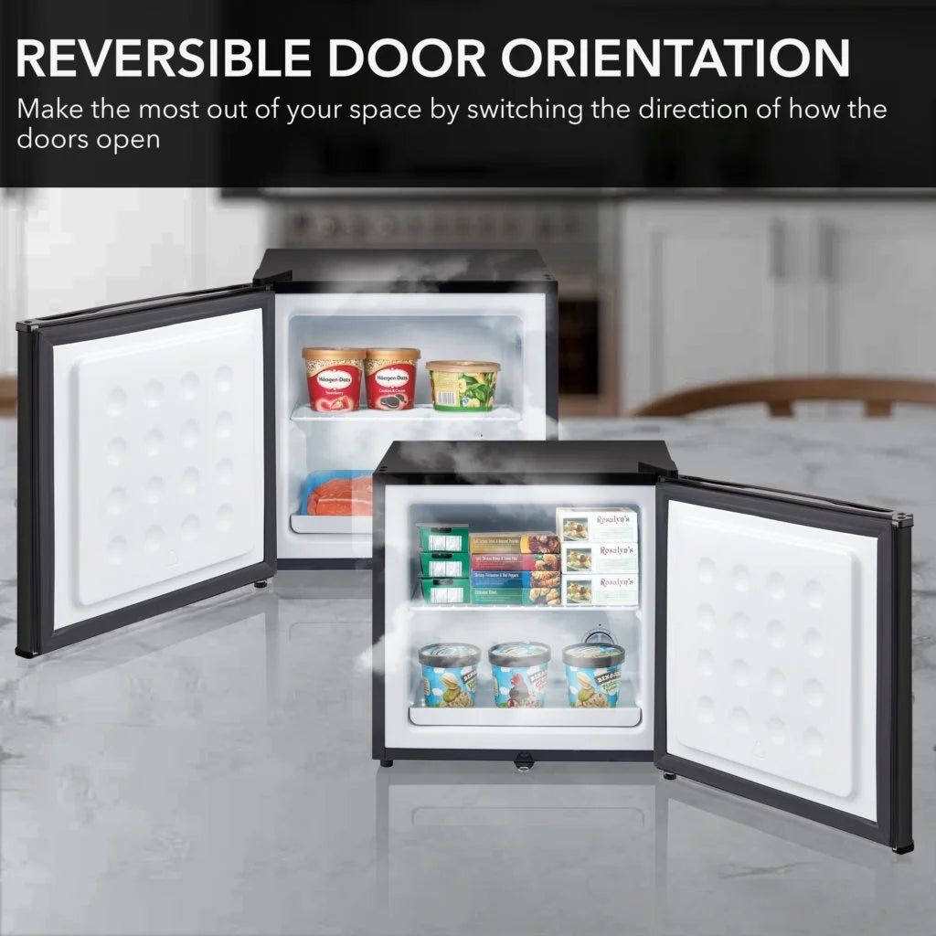 Whynter 1.1 cu ft Energy Star Upright Lockable Freezer, Black Compact Reversible Door, CUF-110B