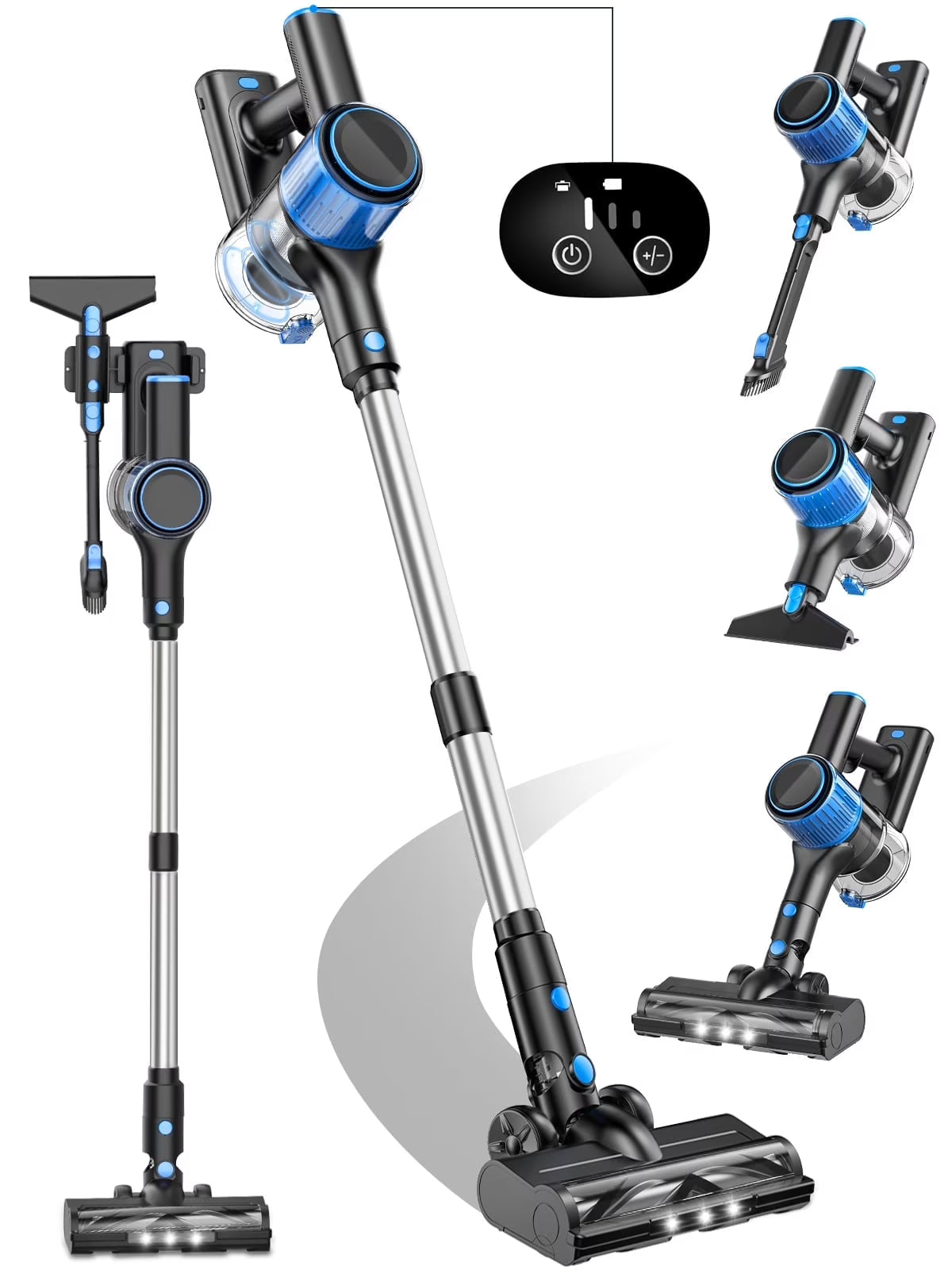 Cocbny Cordless Vacuum Cleaner, 28Kpa 8 in 1 Lightweight Stick Vacuum for Carpet Floor Pet Hair A27, Blue
