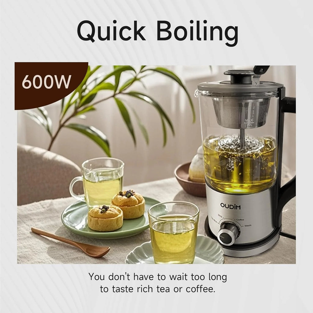 Drip Electric Coffee Maker, Electric Kettle, Watering Extracts, 600 , 1.2L, BPA-free, Tea Free Kettle Coffee Press, Glass and Stainless Steel, Coffee Maker, Tea Kettle