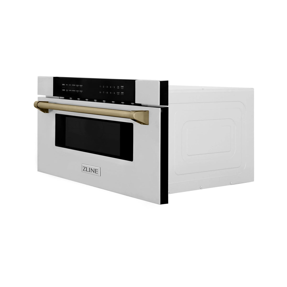 ZLINE Autograph Edition 30" 1.2 cu. ft. Built-In Microwave Drawer in Stainless Steel with Gold Accents