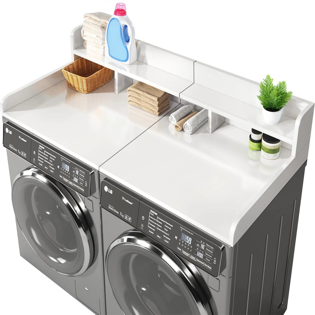 Washer Dryer Countertop with Non-slip Pads,Depth Double Layer Organizer for Washer and Dryer Laundry Hamper Counter Storage,Gray�� Matte