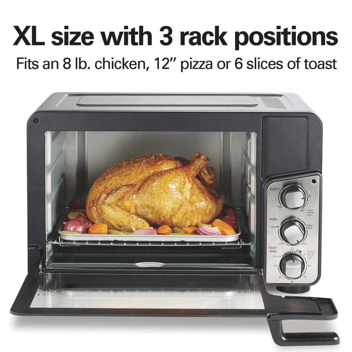 Hamilton Beach Easy View XL Toaster Oven with Sure-Crisp? Air Fry, 1750W, 6 Slice Capacity, 31460