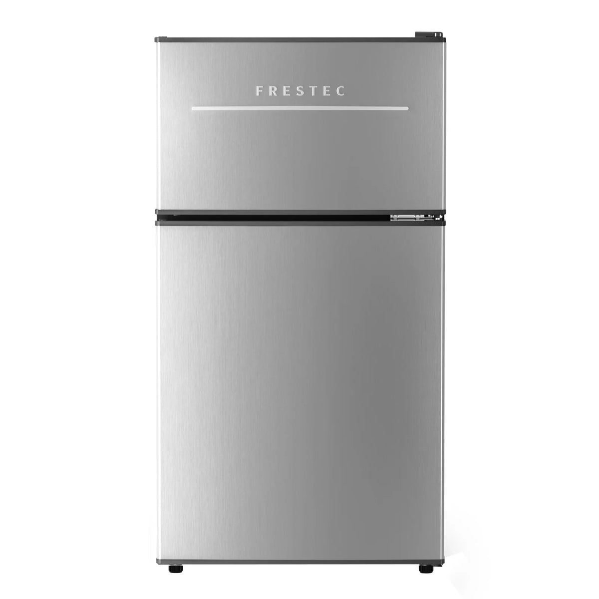 Frestec 2-Door Mini Fridge - 3.2 Cu Ft, Energy Star Rated, Perfect for Dorm or Apartment,Stainless Steel