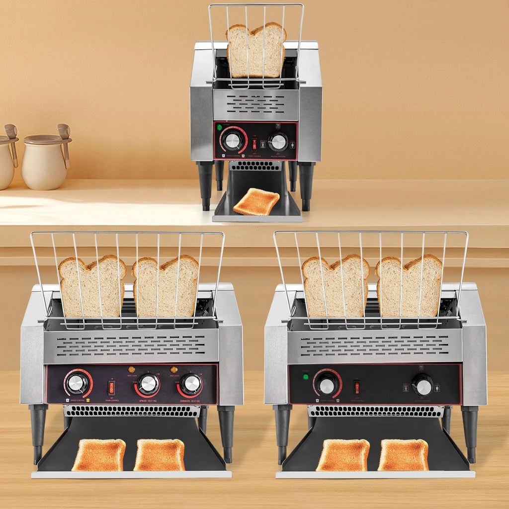 High Efficiency Commercial Conveyor Toaster with 7 Speeds and 3 Modes, 150-450 Slices per Hour, Ideal for Cafes, Buffets, and Coffee Shops