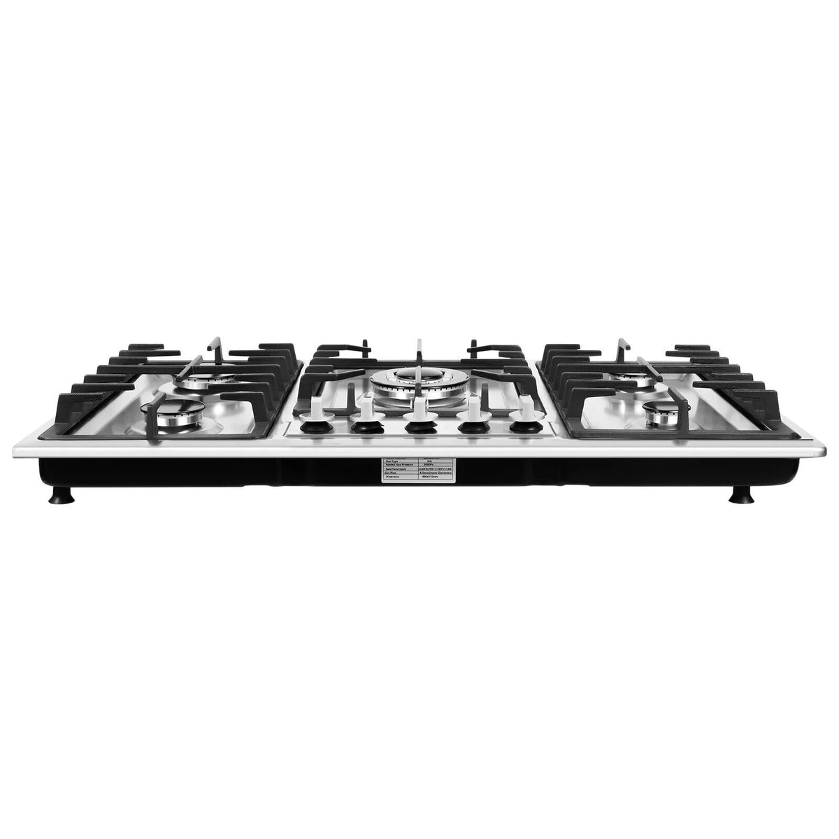 Stainless Steel 5-Burner Stove, Top Built-In Gas Propane Cooktop Stove for Restaurants