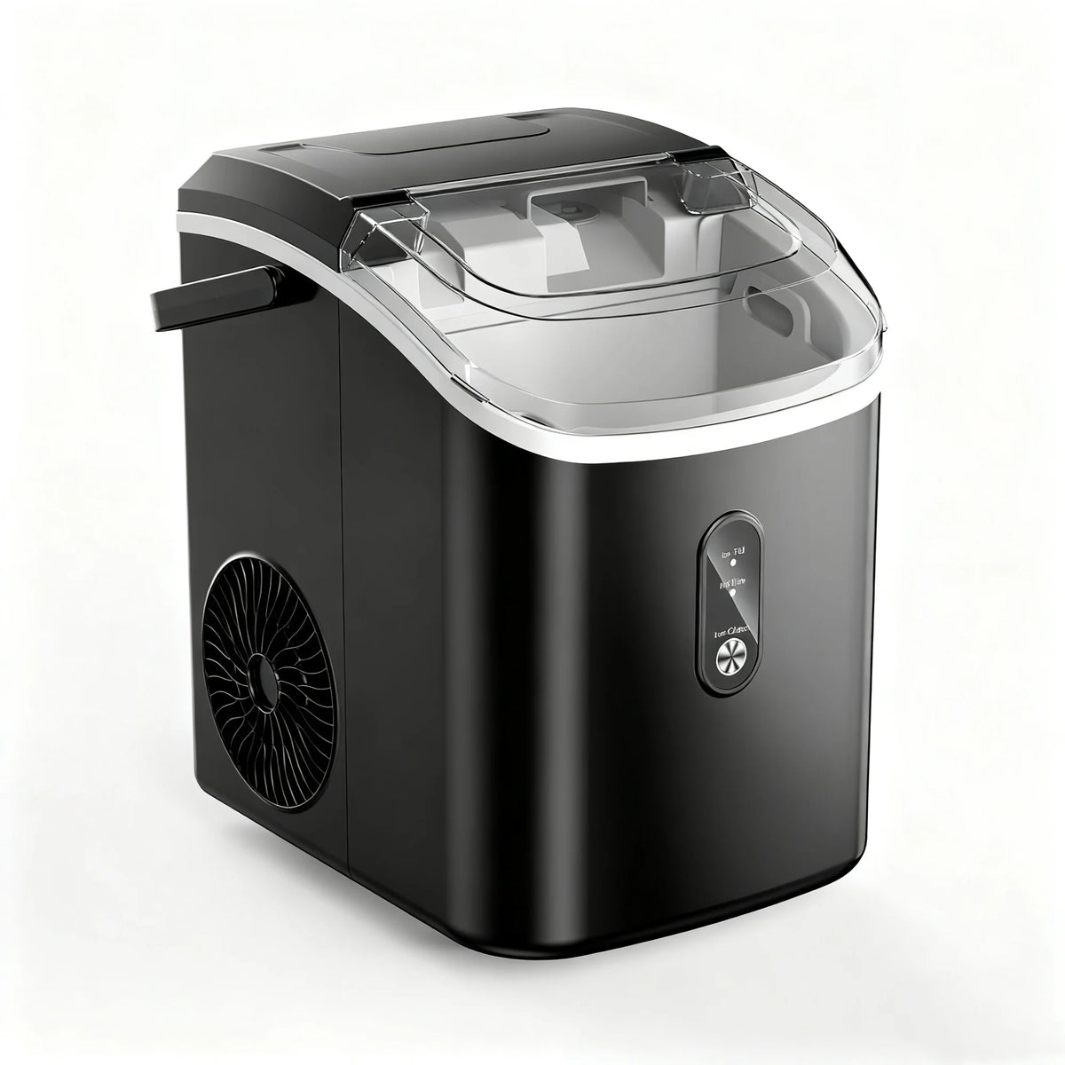 EUHOMY Nugget Ice Maker Countertop with Handle, Ready in 6 Mins, 34.5 lbs Per Day, Removable Top Cover, Auto-Cleaning, Black