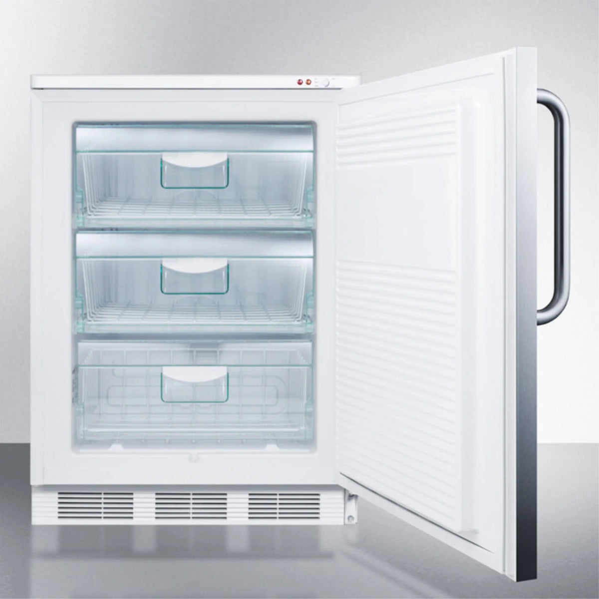Summit Appliance 2.5 cu ft Medical built-in- under- counter Manual Defrost Upright Freezer, Stainless Steel
